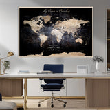 51488142-MGV-CV-36X24-Personalized World Map Wall Art – Dark Rustic Adventure Travel Map with Custom Names, Vintage Wall Decor for Couples, Families or