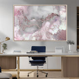 16416-MGV-FC-36X24_Natural-Blush Marble Wall Art Canvas Print, Framed Rose Gold Art Picture Print, Pink Cloudy Perfect Modern Glam Decor Artwork