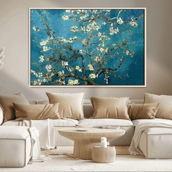 91714-MGV-CV-36X24-Almond Blossoms Wall Art – Handcrafted Van Gogh Inspired Floral Canvas Print, Beautiful Nature Decor for Living Room, Bedroom, or