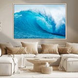 13117-MGV-CV-36X24-Ocean Wave Wall Art – Dynamic Blue Surf Canvas Print, Coastal Beach Decor for Living Room, Bathroom, Office, or Beach House
