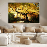 19067-MGV-CV-36X24-Golden Canopy Wall Art – Panoramic Autumn Tree Canvas Print, Warm Seasonal Decor for Living Room, Office or Garden Space