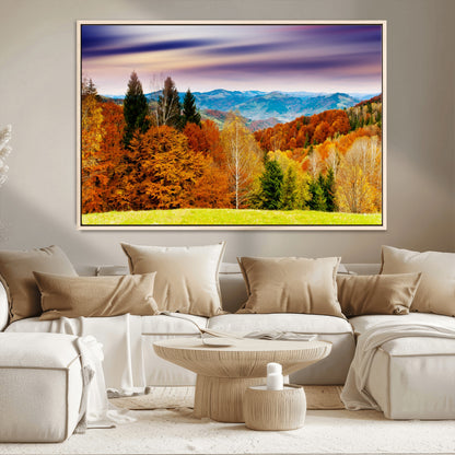 58007-MGV-CV-36X24-Autumn Mountain Landscape Wall Art – Stunning Fall Forest Canvas Print, Cozy Nature Decor for Home or Office