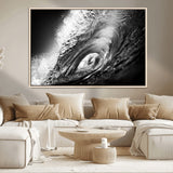 22702-MGV-CV-36X24-Black and White Ocean Wave Wall Art – Powerful Surf Curl Photography Canvas Print, Modern Coastal Decor for Living Room, Office or