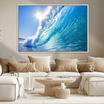 37494-MGV-CV-36X24-Ocean Wave Canvas Art – Stunning Blue Wave Photography, Coastal Wall Decor for Living Room, Bedroom or Office