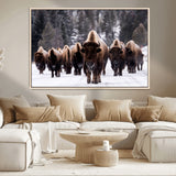 66871-MGV-CV-36X24-Bison Herd Wall Art – Wildlife Buffalo Canvas Print, Rustic Western Nature Photography Decor for Living Room, Office, Cabin, or