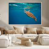 91440-MGV-CV-36X24-Sea Turtle Wall Art – Ocean Turtle Canvas Print, Underwater Marine Life Decor for Living Room, Office, Beach House or Bathroom
