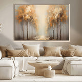 95004-MGV-CV-36X24-Autumn Forest Path Wall Art – Hand Painted Canvas Print with Golden Trees, Modern Nature Landscape Decor for Living Room, Bedroom