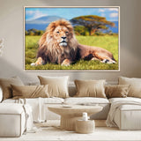 67826-MGV-CV-36X24-Majestic Lion Wall Art – King of the Jungle Canvas Print, Safari Wildlife Decor for Living Room, Office, or Man Cave