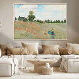 74890-MGV-CV-36X24-Monet Poppy Field Wall Art – Impressionist Landscape Canvas Print, Classic French Artwork for Living Room, Bedroom or Office Decor