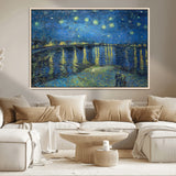 94605-MGV-CV-36X24-Starry Night Over the Rhone Wall Art – Vincent van Gogh Canvas Print, Famous Impressionist Painting for Living Room, Office