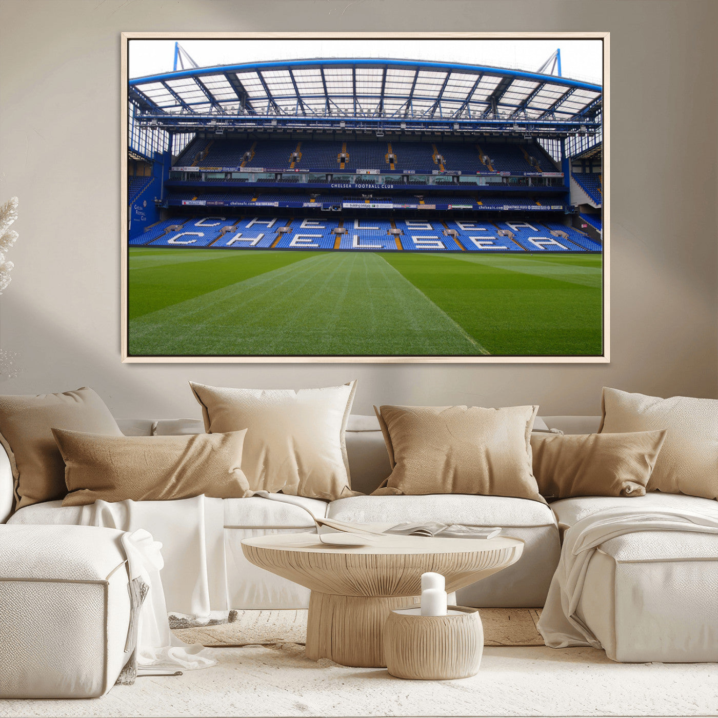 59508-MGV-CV-36X24-Chelsea Stadium Wall Art – Stamford Bridge Football Arena Canvas Print, Iconic Soccer Artwork for Living Room, Office, Game Room