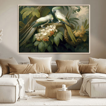 84047-MGV-CV-36X24-Tropical Birds Wall Art – Elegant Botanical Canvas Print, Exotic Nature Decor for Living Room, Bedroom or Office