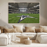 14834-MGV-CV-36X24-Dallas Att Stadium Wall Art Canvas Print, Framed Texas NFL Stadium Art Picture Print, American Football Stadium Perfect Sports