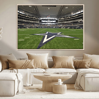 14834-MGV-CV-36X24-Dallas Att Stadium Wall Art Canvas Print, Framed Texas NFL Stadium Art Picture Print, American Football Stadium Perfect Sports