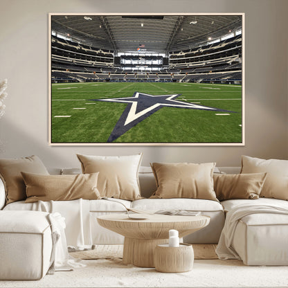 14834-MGV-CV-36X24-Dallas Att Stadium Wall Art Canvas Print, Framed Texas NFL Stadium Art Picture Print, American Football Stadium Perfect Sports