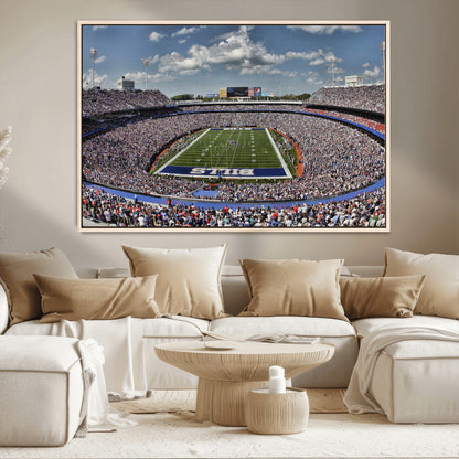76491-MGV-CV-36X24-Buffalo Bills Stadium Wall Art Canvas Print, Framed Bills Stadium Art Picture Print, Highmark Stadium Perfect Sport Room Decor