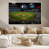 25148-MGV-CV-36X24-Baseball Stadium Wall Art – Canvas Print Night Game Packed Crowd Bright Lights Sports Photography, Dynamic Decor for Game Room,