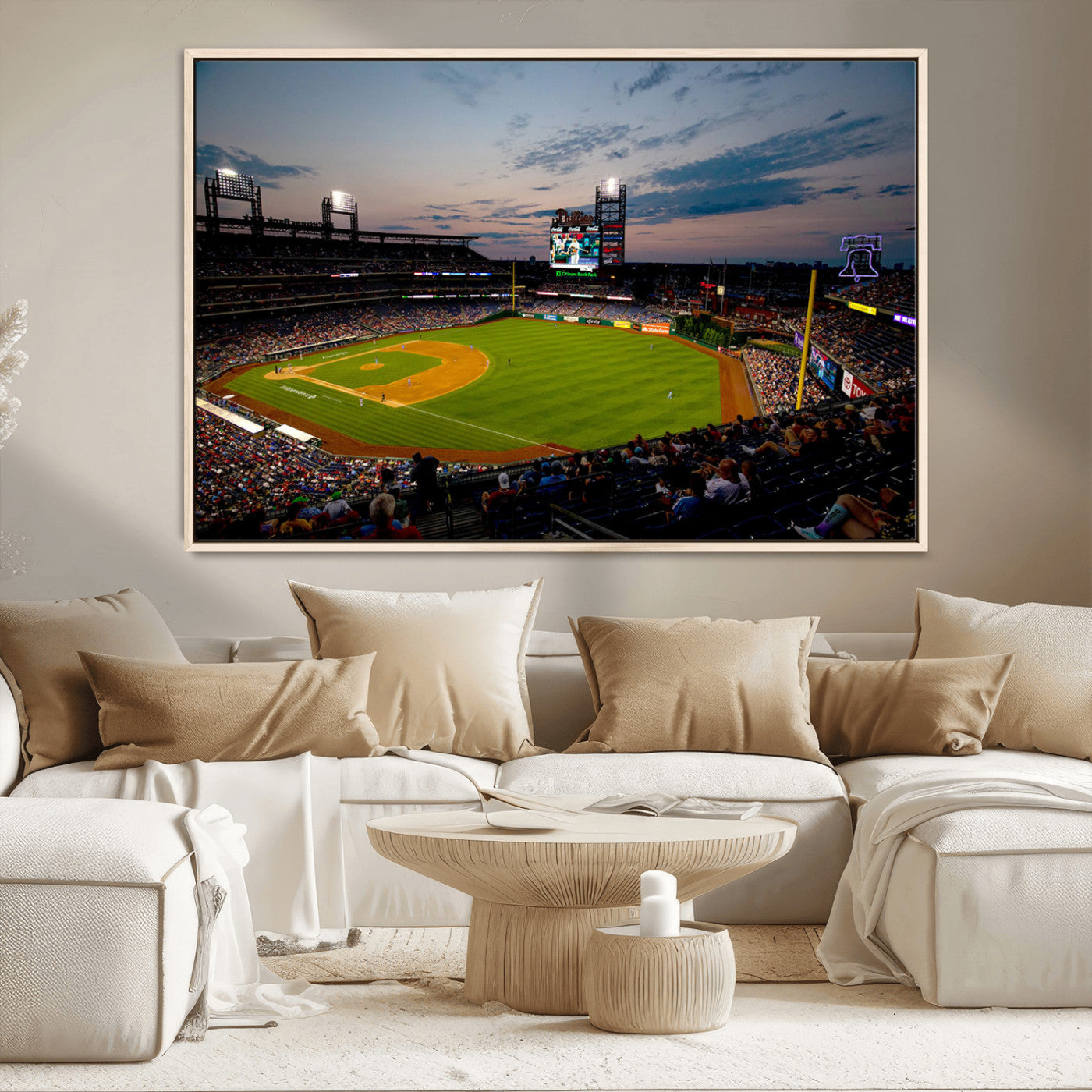 17415-MGV-CV-36X24-Philadelphia Phillies Stadium Wall Art Canvas Print, Framed Citizens Bank Park Art Picture Print, Phillies Stadium Field Perfect