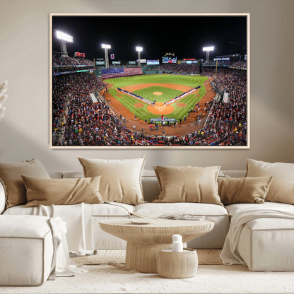 47365-MGV-CV-36X24-Fenway Park Stadium Wall Art Canvas Print, Framed Boston Baseball Stadium Art Picture Print, MLB Stadium Field Perfect Sport Room
