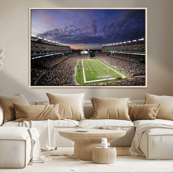 52712-MGV-CV-36X24-Gillette Stadium Field Wall Art Canvas Print, Framed Massachusetts Stadium Art Picture Print, Gillette Stadium Perfect Sport Room
