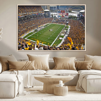 51419-MGV-CV-36X24-Heinz Field Wall Art Canvas Print, Framed Pittsburgh Stadium Field Art Picture Print, Heinz Stadium Field Perfect Sports Room