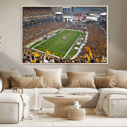 51419-MGV-CV-36X24-Heinz Field Wall Art Canvas Print, Framed Pittsburgh Stadium Field Art Picture Print, Heinz Stadium Field Perfect Sports Room