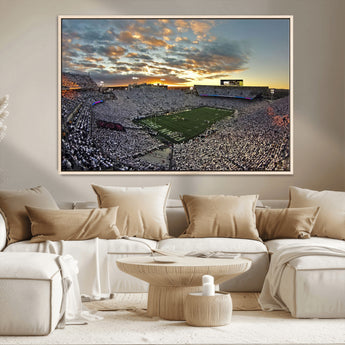 38807-MGV-CV-36X24-Beaver Stadium Wall Art Canvas Print, Framed Beaver Stadium Field Art Picture Print, Football Stadium Perfect Sport Room Decor