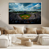 37127-MGV-CV-36X24-Kauffman Stadium Wall Art Canvas Print, Framed Kansas City Royals Field Art Picture Print, Baseball Stadium Perfect Sport Room