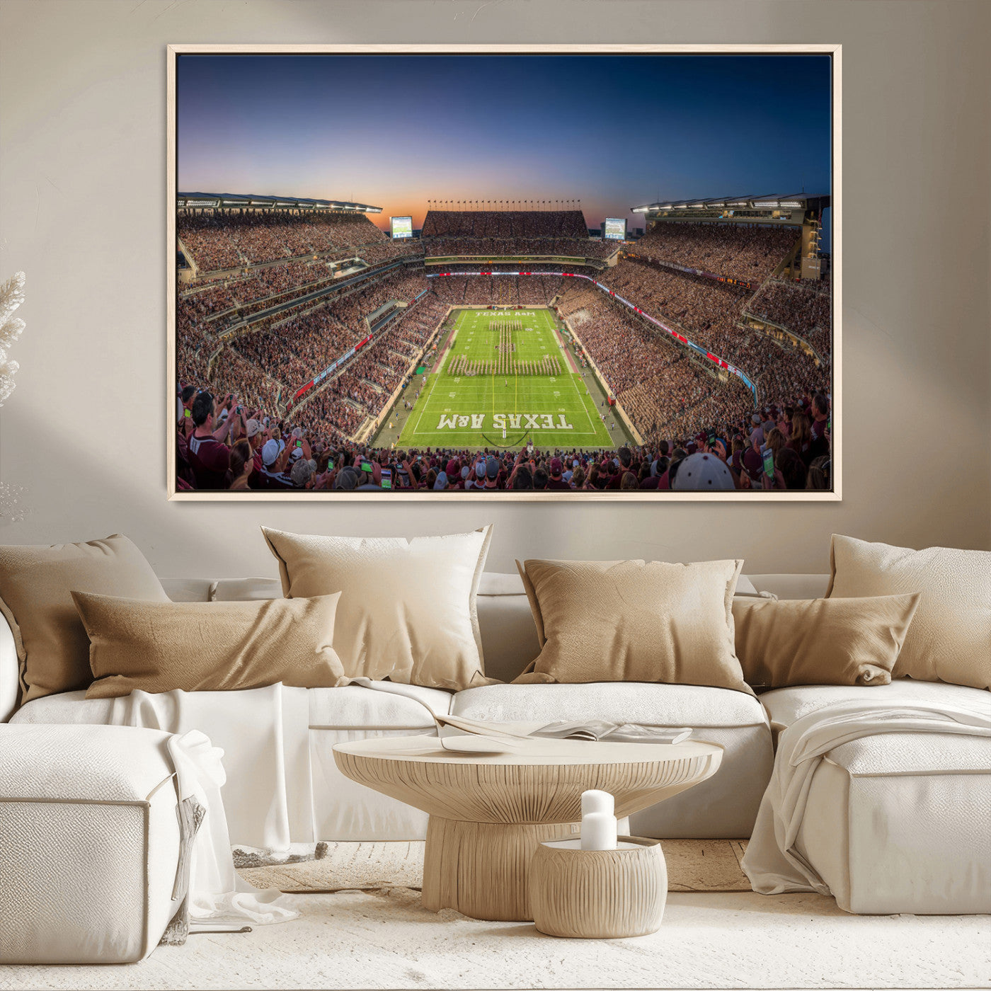 17421-MGV-CV-36X24-Kyle Field Wall Art Canvas Print, Framed Texas Stadium Art Picture Print, Kyle Field Stadium Perfect Sport Room Decor Artwork