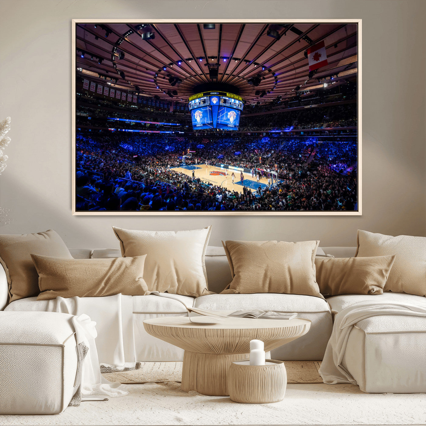 20491-MGV-CV-36X24-Madison Square Garden Wall Art Canvas Print, Framed New York Stadium Art Picture Print, MSG Stadium Perfect Sport Room Decor