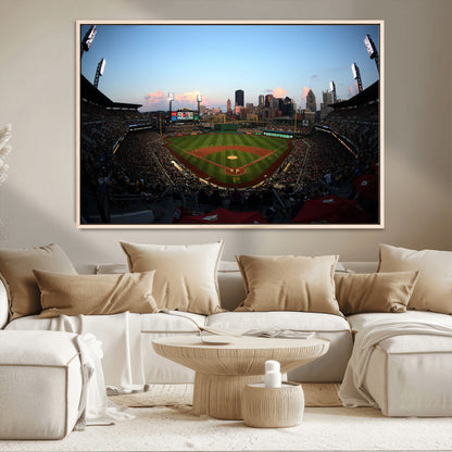67670-MGV-CV-36X24-PNC Park Stadium Wall Art Canvas Print, Framed Pittsburgh Pirates Stadium Art Picture Print, PNC Park Field Perfect Sport Room