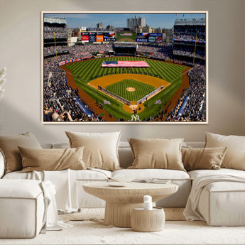 20879-MGV-CV-36X24-Yankee Stadium Wall Art Canvas Print, Framed New York Stadium Art Picture Print, Yankee Field Perfect Sport Room Decor Artwork