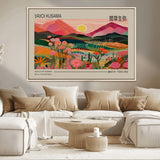 18304-MGV-CV-36X24-Sunset Mountain Landscape Wall Art – Panoramic Abstract Nature Canvas Print, Vibrant Wall Decor for Living Room, Bedroom, Office,