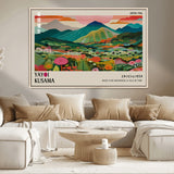 54215-MGV-CV-36X24-Yayoi Kusama Wall Art – Panoramic Japanese Landscape Canvas Print, Modern Abstract Nature Decor for Office, Bedroom or Living Room