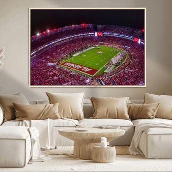 11343-MGV-CV-36X24-Bryant-Denny Stadium Wall Art – Panoramic Alabama Crimson Tide Football Field Canvas Print, Game Day Decor for Office, Man Cave or