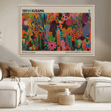 40791-MGV-CV-36X24-Kusama Inspired Wall Art – Vibrant Abstract Floral Jungle Canvas Print, Bold Pop Art Botanical Decor for Living Room, Bedroom, or