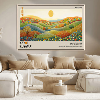 33864-MGV-CV-36X24-Pointillism Yayoi Wall Art Canvas Print, Framed Yayoi Kusama Art Picture Print, Yayoi Kusama Dot Perfect Abstract Nature Decor