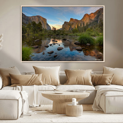 55893831-MGV-CV-36X24-Yosemite Valley Wall Art Canvas Print, Framed El Capitan Art Picture Print, Sierra Landspace Perfect Rustic Nature Decor Artwork