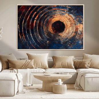 10017879-MGV-CV-36X24-Wood Tree Ring Wall Art Canvas Print, Framed Natural Wood Art Picture Print, Rustic Tree Slice Perfect Rustic Decor Artwork