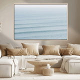 47814787-MGV-CV-36X24-Ocean Waves Wall Art Canvas Print, Framed Solo Surfer Art Picture Print, Wave Lines Perfect Minimalist Ocean Decor Artwork