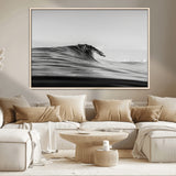 24029476-MGV-CV-36X24-Black Wave Wall Art Canvas Print, Framed Abstract Surf Art Picture Print, Minimalist Ocean Perfect Minimalist Coastal Decor