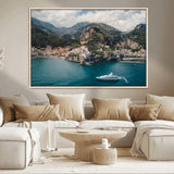 20321590-MGV-CV-36X24-Amalfi Coast Wall Art Canvas Print, Framed Italy Travel Art Picture Print, Mediterranean Landscape Perfect Mediterranean Coastal