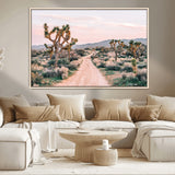 12540952-MGV-CV-36X24-Joshua Tree Park Wall Art Canvas Print, Framed Desert Road Art Picture Print, Sunset Drive Perfect Southwestern Boho Decor Artwork