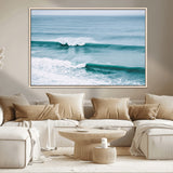 73692470-MGV-CV-36X24-Ocean Swell Wall Art Canvas Print, Framed Surf Waves Art Picture Print, Blue Water Perfect Coastal Dynamic Decor Artwork