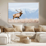 96024025-MGV-CV-36X24-Elk Photography Wall Art Canvas Print, Framed Mountain Wildlife Art Picture Print, Rustic Lodge Decor Perfect Rustic Lodge Decor