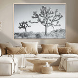 29996209-MGV-CV-36X24-Joshua Tree Art Wall Art Canvas Print, Framed Black White Landscape Art Picture Print, Desert Tree Decor Perfect Southwestern Boho