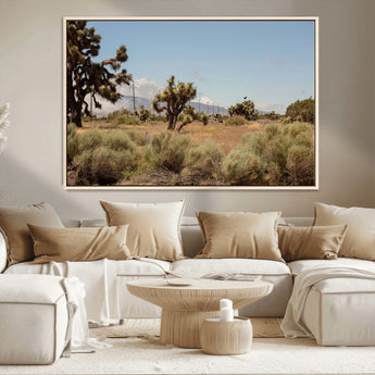 16114018-MGV-CV-36X24-Joshua Tree Wall Art Canvas Print, Framed Desert Landscape Art Picture Print, Mountain Horizon Perfect Southwestern Boho Decor