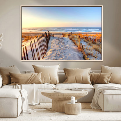 73351887-MGV-CV-36X24-Ocean Sunset Wall Art Wall Art Canvas Print, Framed Nautical Photography Art Picture Print, Summer Beach House Decor Perfect
