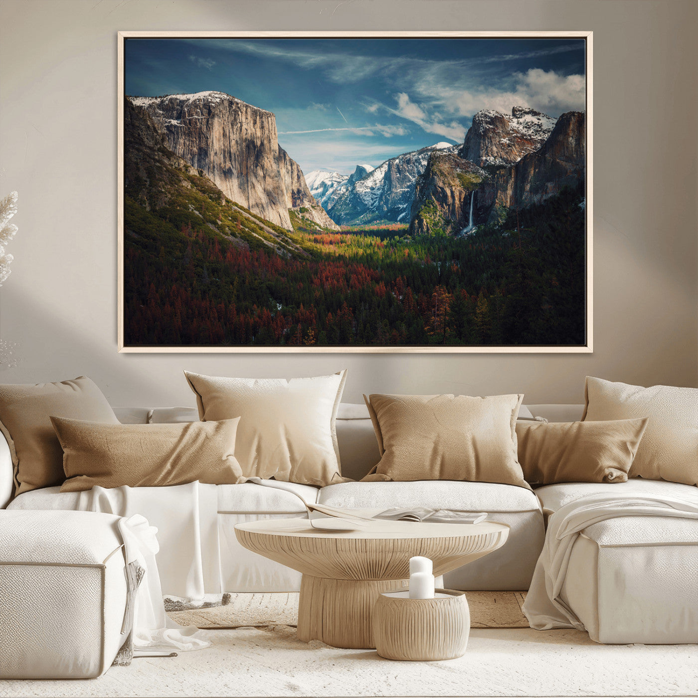 15244033-MGV-CV-36X24-Yosemite National Wall Art Canvas Print, Framed Mountain Landscape Art Picture Print, El Capitan Perfect Rustic Farmhouse Decor