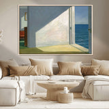 34188481-MGV-CV-36X24-Coastal Sunlight Wall Art – Minimalist Ocean View Canvas Print, Serene Beach House Inspired Decor for Bedroom, Living Room,